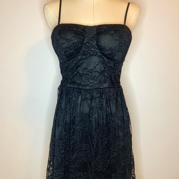 Black Lace Mini Dress, size US XS - Picture 2 of 7